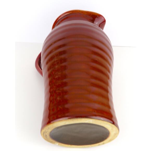 Vintage Studio Pottery Oxblood Glaze Pitcher 10” Hand Thrown Stoneware Jug - Picture 8 of 11